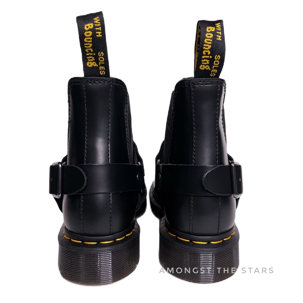 Dr. Martens Wincox Polished Smooth Leather Harness Buckle Black Chelsea Boots - Picture 14 of 16